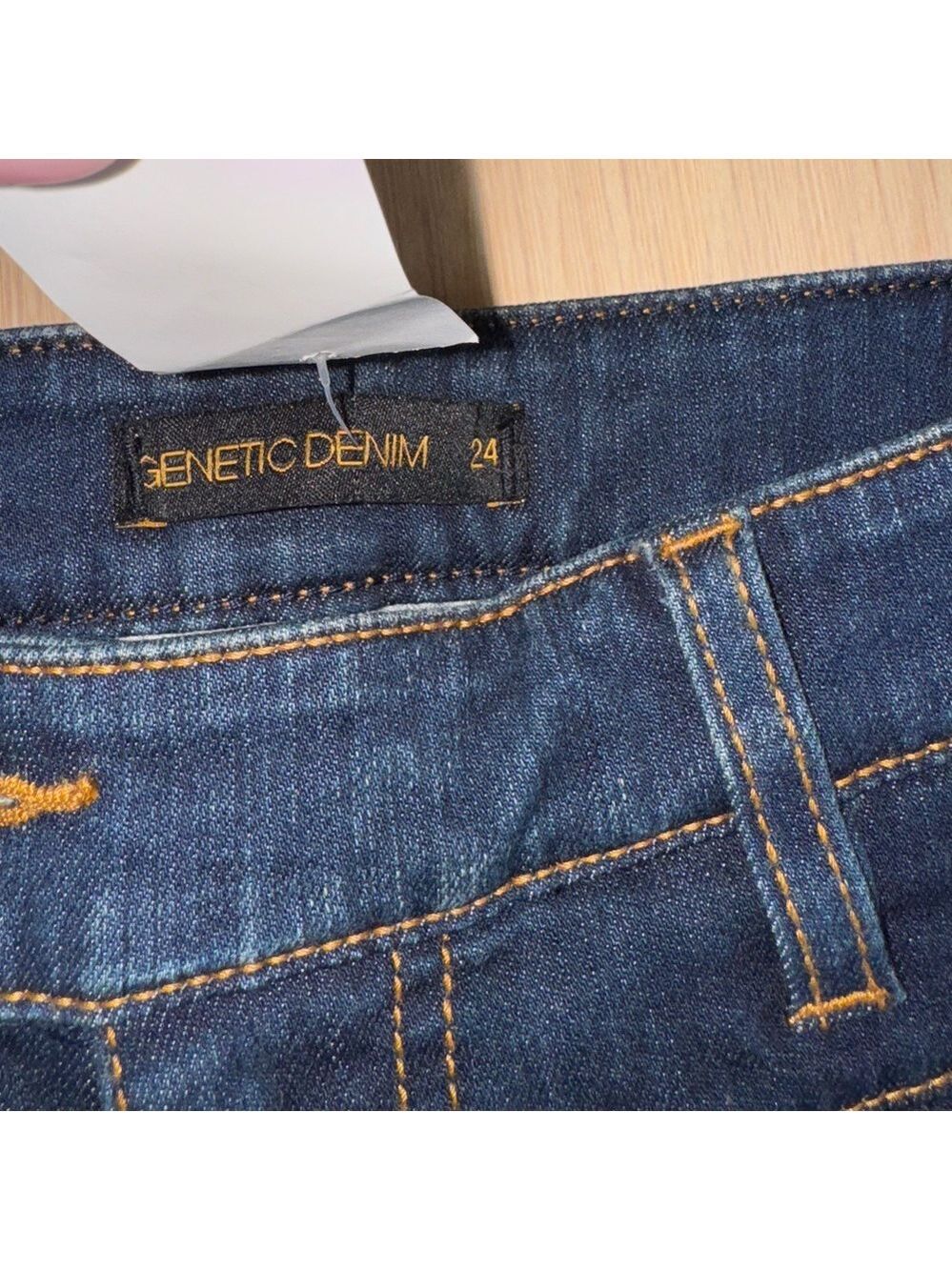 Genetic Denim The Adriane Mid-Rise Quilted Bell Jeans Dark Seafoam Size 24 NWT - Picture 6 of 10